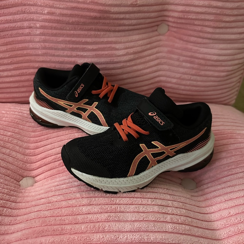 Asics Black and Pink Sneakers Athletic Mesh Design